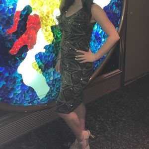 Black and gold dress from “pretty little thing”